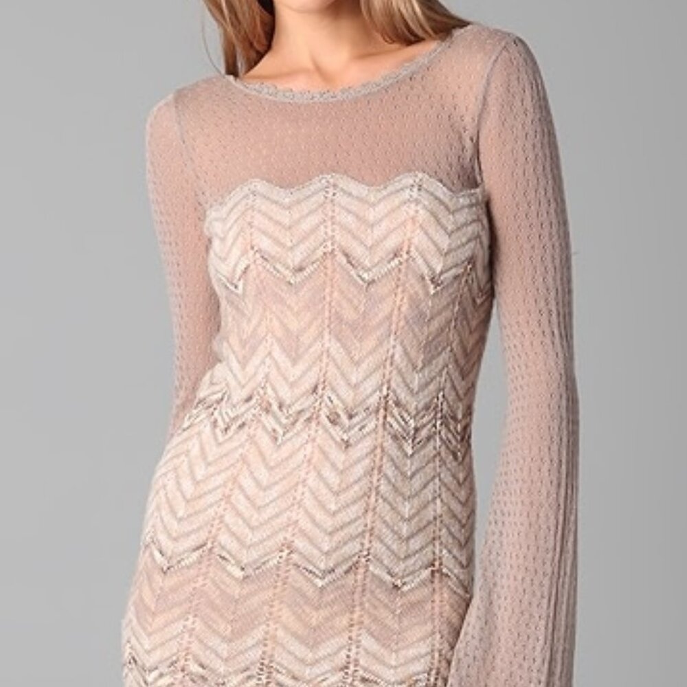 Free People Chevron Wool Bodycon Dress M
